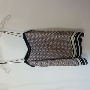 Vince Multicolor Geometric Cami Top Fun Flirty 100% Silk Spaghetti Strap Size S